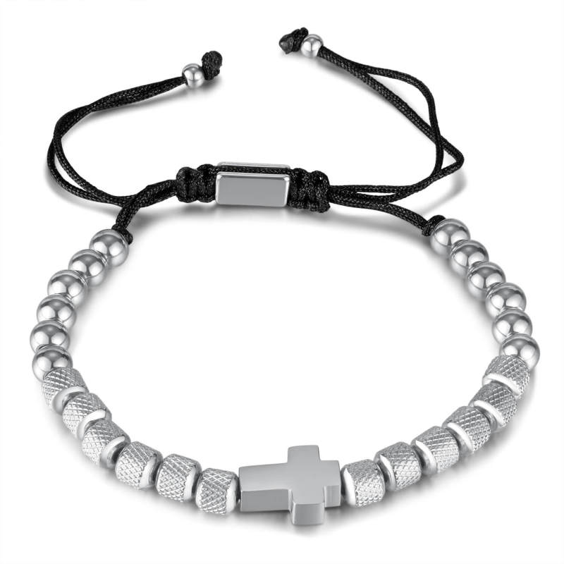 Wholesale Stainless Steel Beads Cross Bracelet