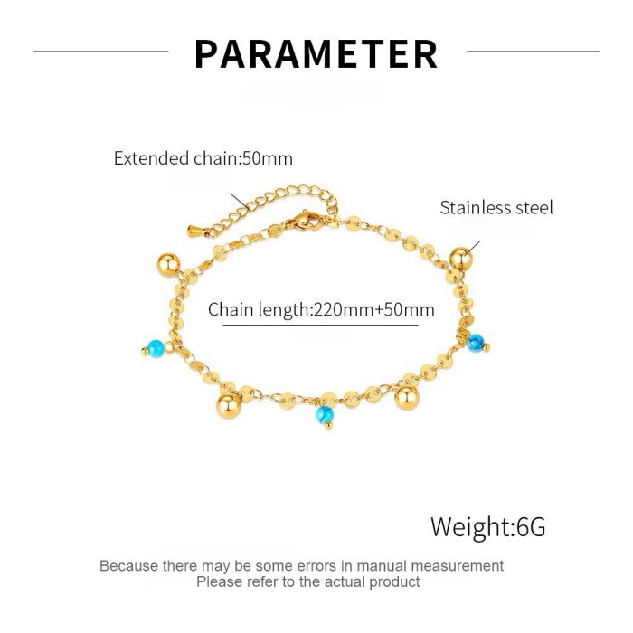 Wholesale Stainless Steel Gold Plated Anklet