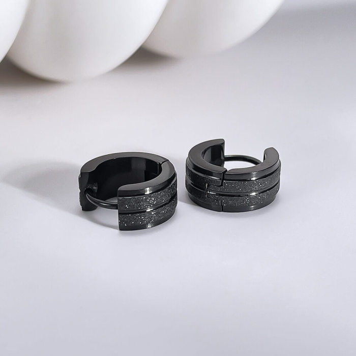 Wholesale Stainless Steel Black Men's Earrings