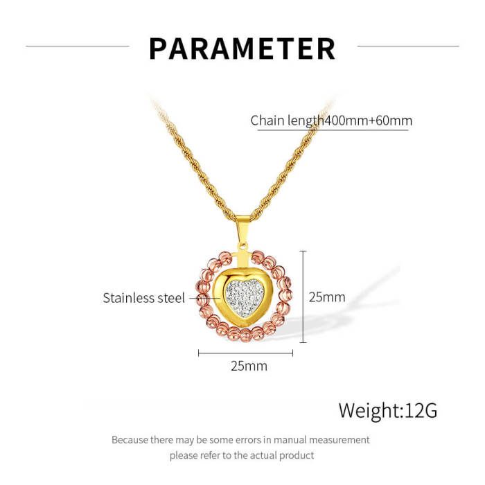 Wholesale Stainless Steel CZ Heart Pendant