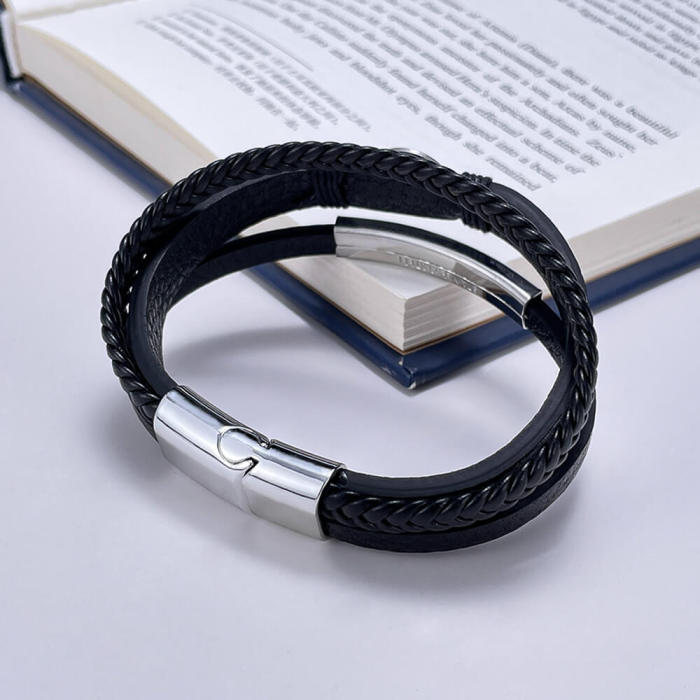 Wholesale Men's Multi-Layer Braided Leather Bracelet