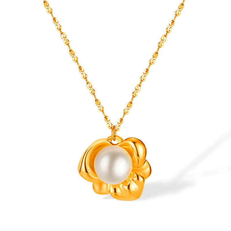 Wholesale Stainless Steel Gold Plated Pearl Pendan
