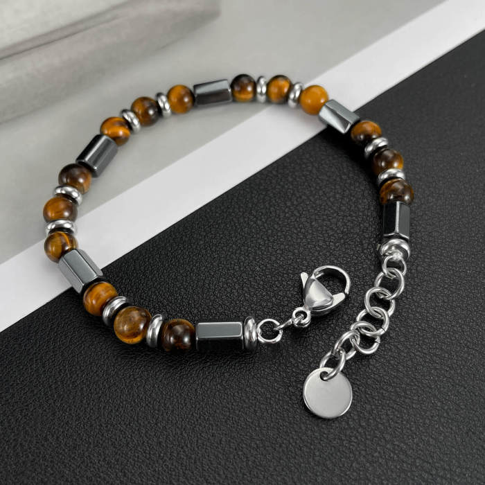 Wholesale Stainless Steel Murad Tiger Eye Bracelet