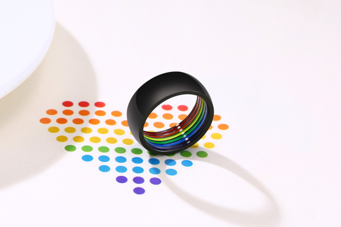Stainless Steel Rainbow Gay Pride Rings Wholesale