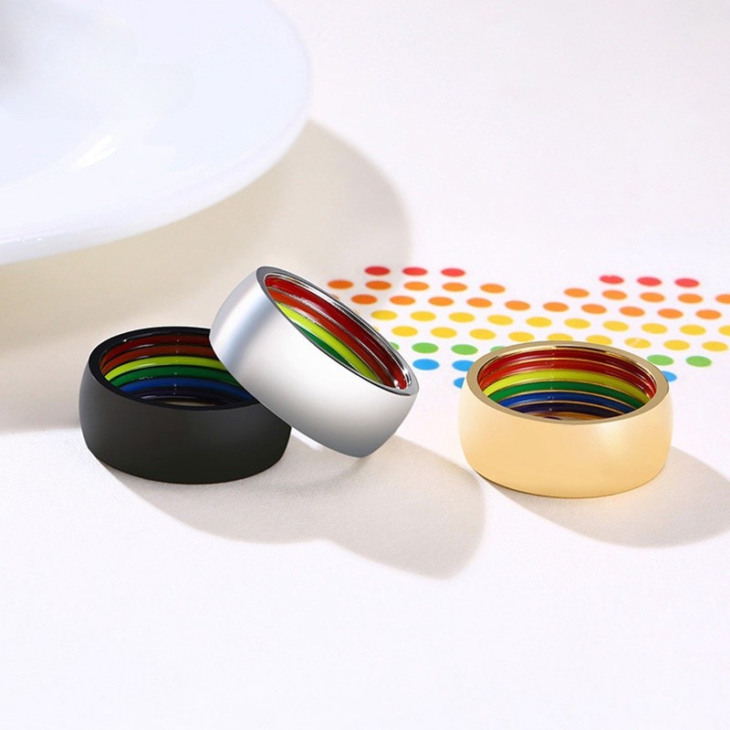 Stainless Steel Rainbow Gay Pride Rings Wholesale