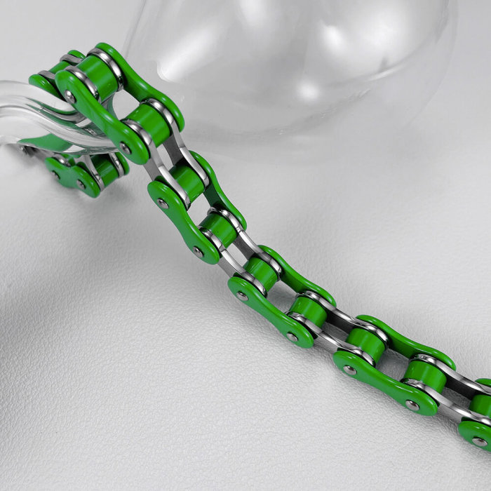 Wholesale Stainless Steel Men's Green Biker Chain