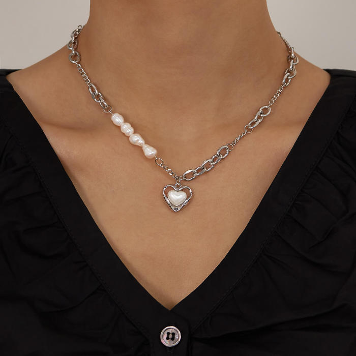 Wholesale Stainless Steel Chain Pearl Necklace