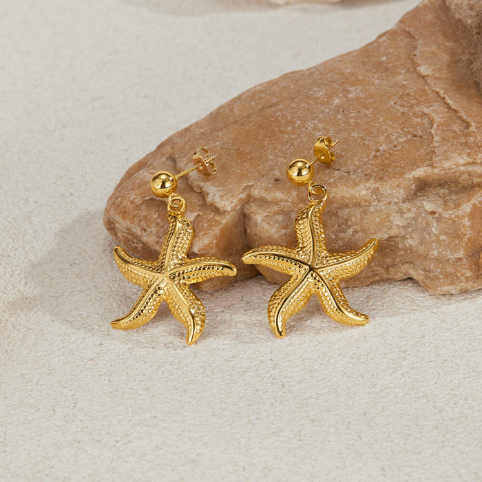 Wholesale Stainless Steel Starfish Earrings