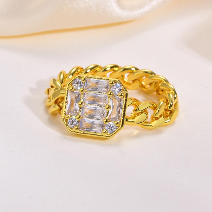 Wholesale Zirconia Chain Ring