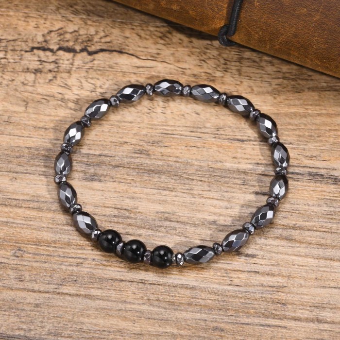 Wholesale Onyx Black Gallstone Beaded Bracelet