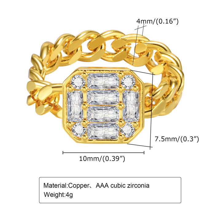Wholesale Zirconia Chain Ring