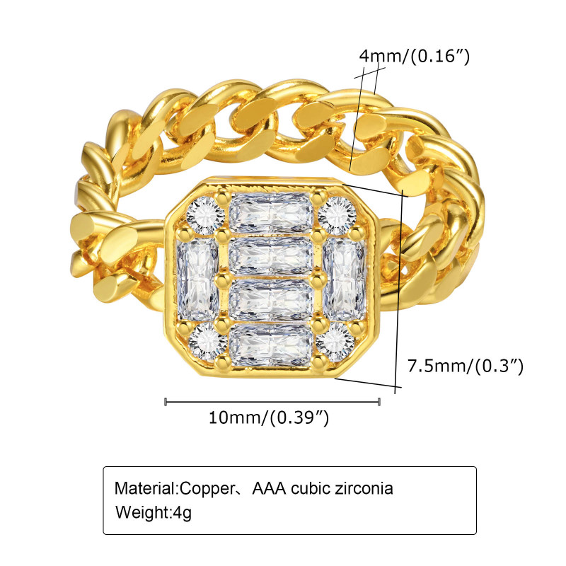 Wholesale Zirconia Chain Ring