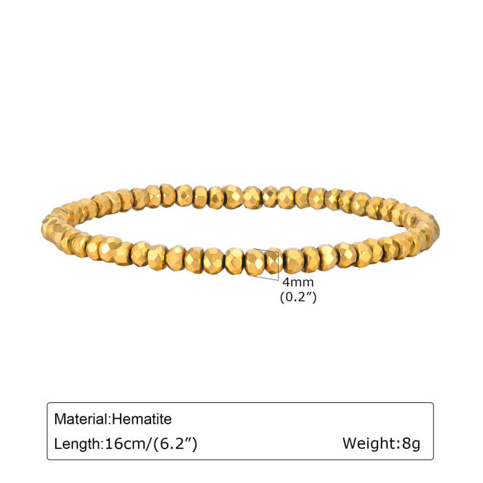 Wholesale Black Gallstone Gold Beaded Bracelet