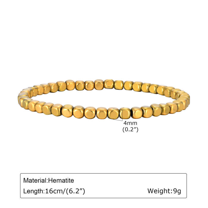 Wholesale Black Gallstone Gold Beaded Bracelet