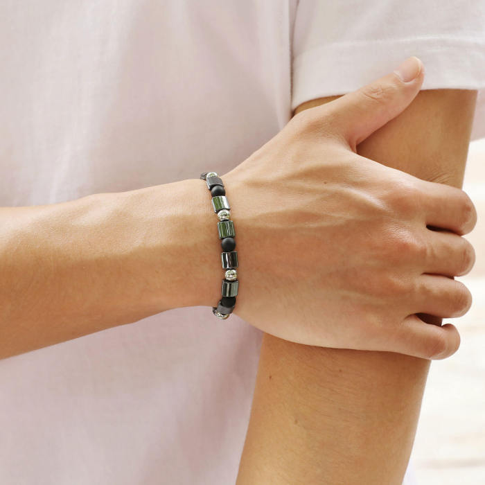 Wholesale Black Gallstone Beaded Bracelets