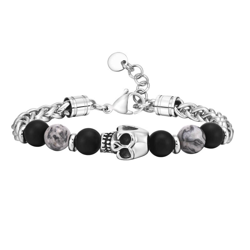 Wholesale Stainless Steel Skull Beads Bracelet