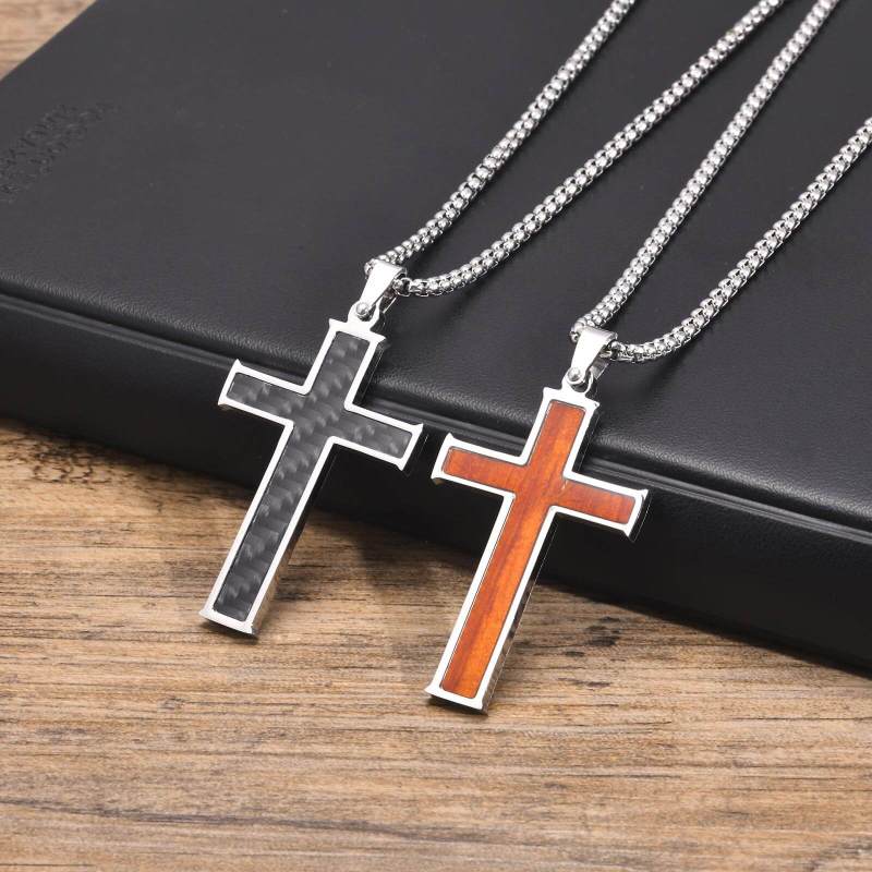 Wholesale Stainless Steel Wood Inlay Cross