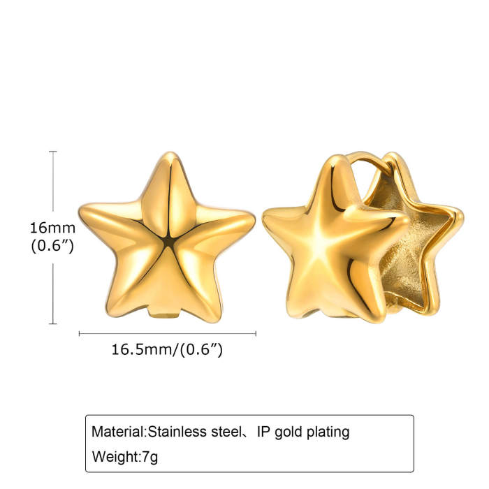 Wholesale Stainless Steel Double Star Earring