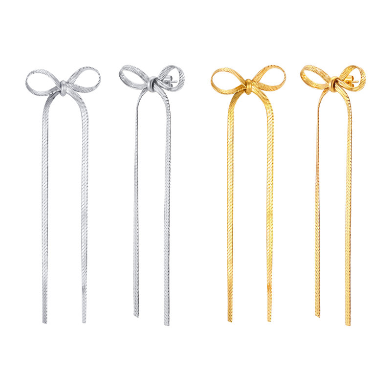 Wholesale Stainless Steel Ribbon Women's Earrings