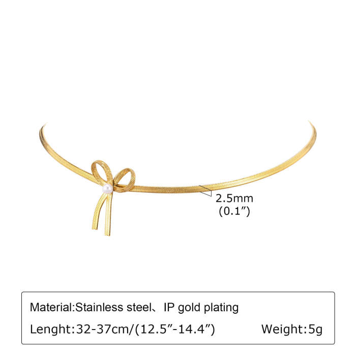 Wholesale Stainless Steel Ribbon Necklace