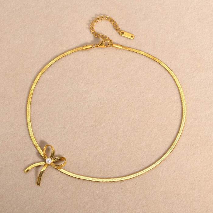 Wholesale Stainless Steel Ribbon Necklace