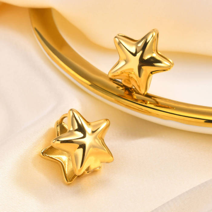 Wholesale Stainless Steel Double Star Earring