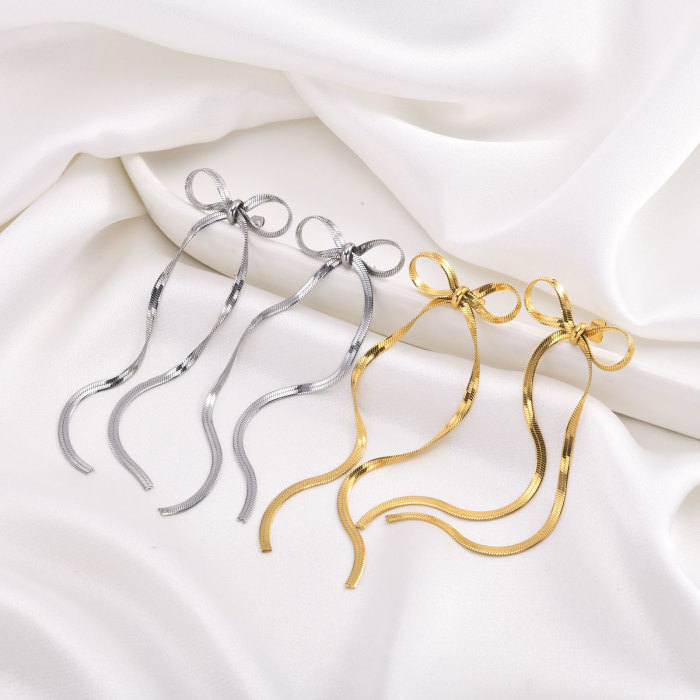Wholesale Stainless Steel Ribbon Women's Earrings