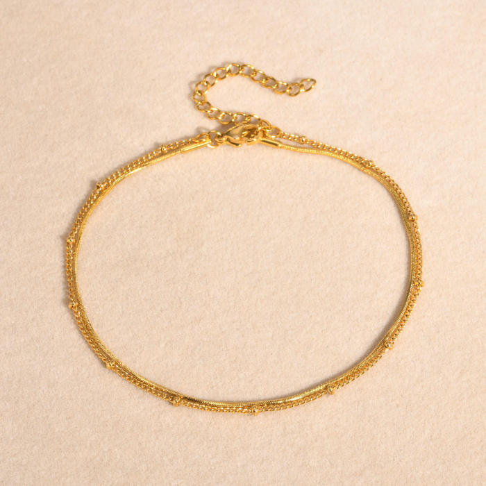 Wholesale  Stainless Steel Double Layer Anklet