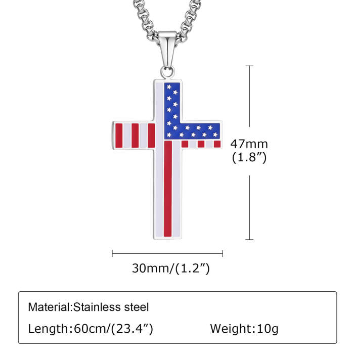 Wholesale Stainless Steel American Flag Cross