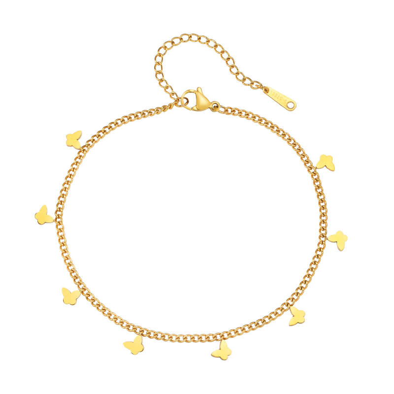 Wholesale Stainless Steel Butterfly Chain Anklet
