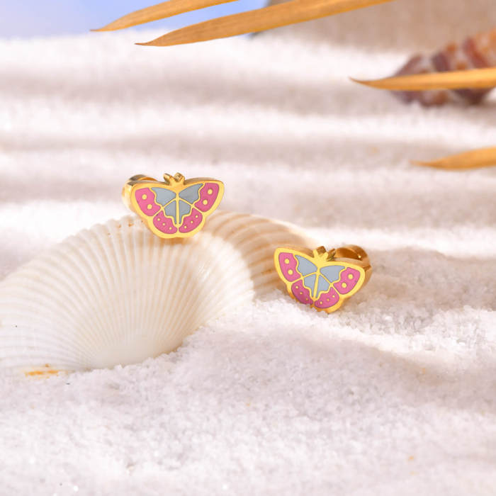 Wholesale Stainless Steel Butterfly Earrings Bracelet Necklace set