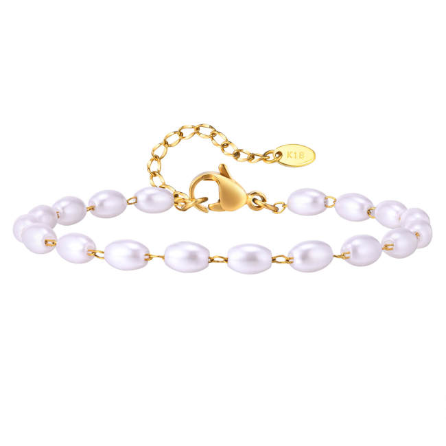 Wholesale Stainless Steel Imitation Pearl Bracelet