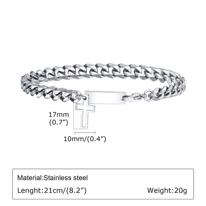 Wholesale Stainless Steel Custom Bracelet with Corss