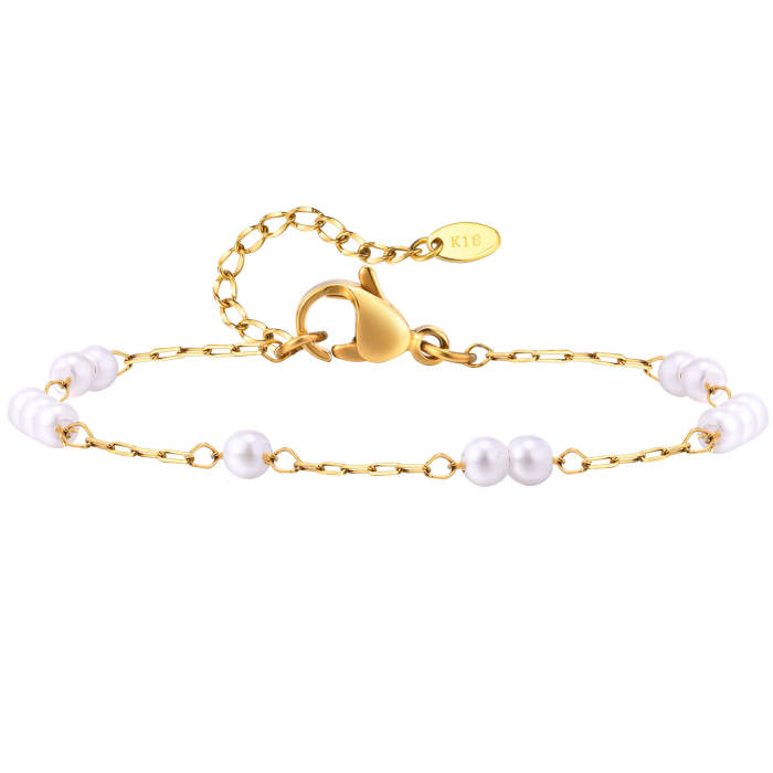 Wholesale Stainless Steel Imitation Pearl Bracelet