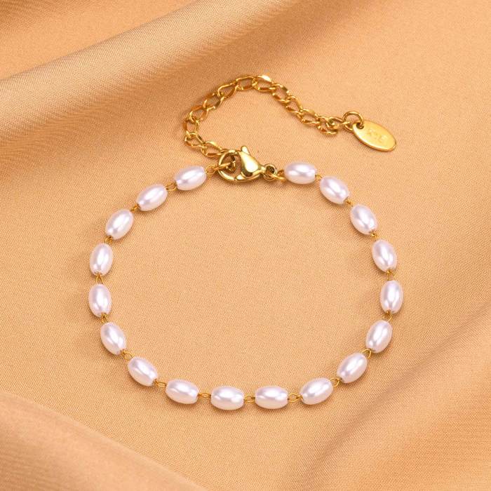 Wholesale Stainless Steel Imitation Pearl Bracelet