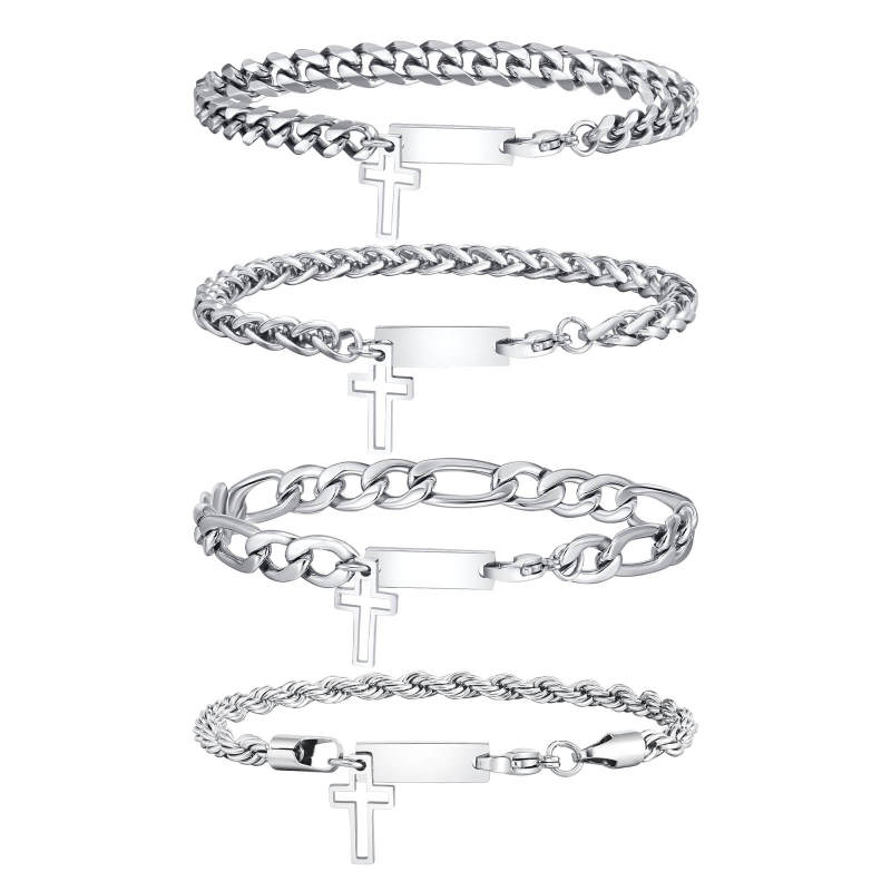 Wholesale Stainless Steel Custom Bracelet with Corss