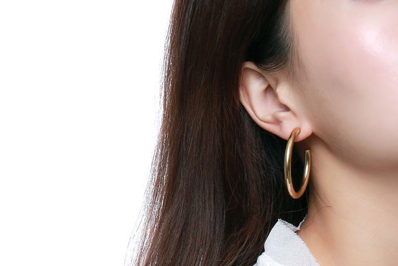 Wholesale Stainless Steel Classic Hip Hop Hoop Earrings