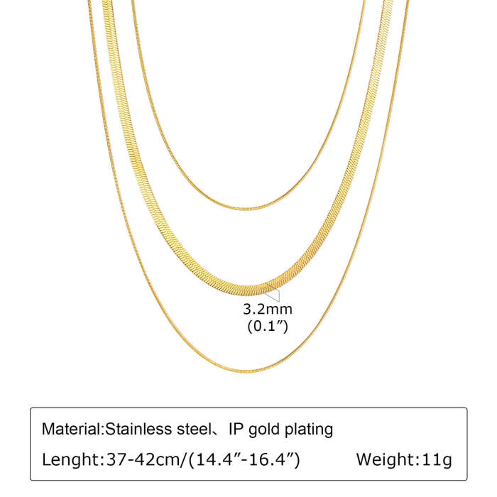 Wholesale Stainless Steel Triple Layered Necklace