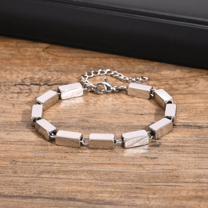 Wholesale Stainless Steel Cuboid Chain Bracelet