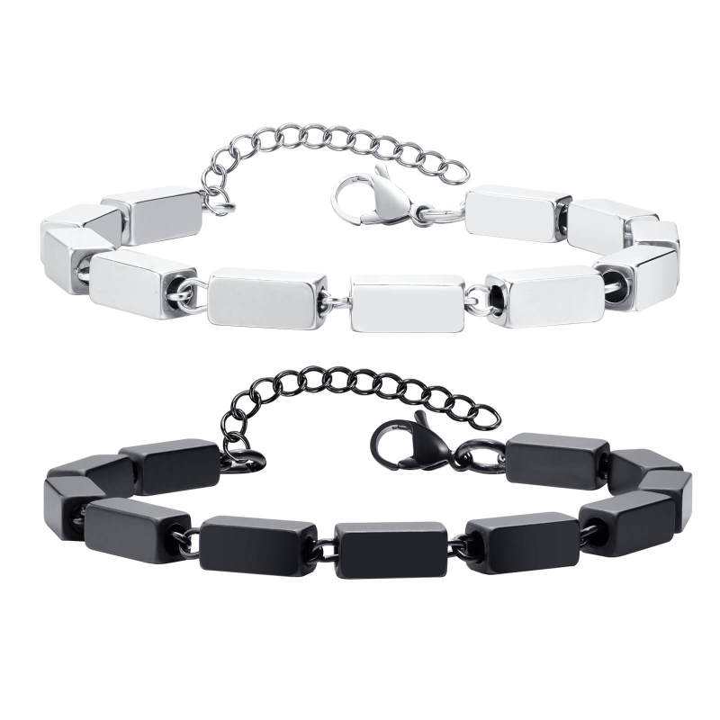 Wholesale Stainless Steel Cuboid Chain Bracelet