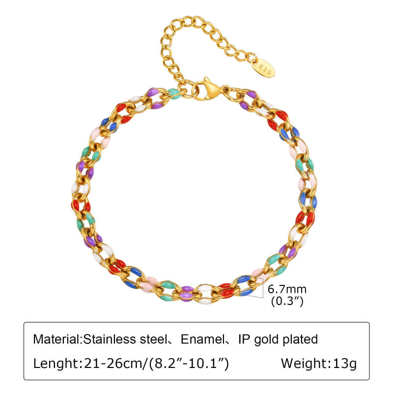 Wholesale Stainless Steel Color Chain Anklet