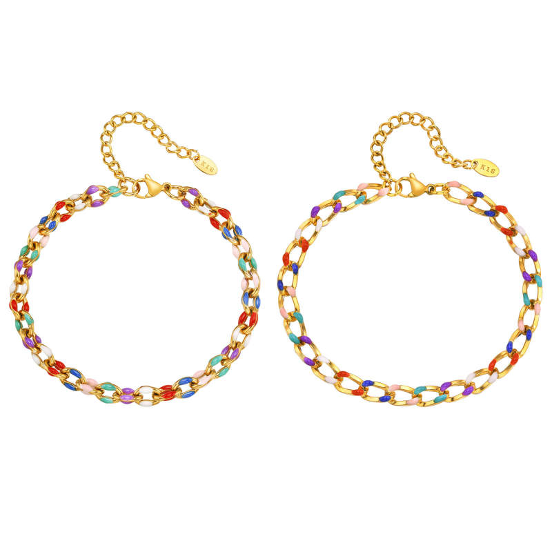 Wholesale Stainless Steel Color Chain Anklet