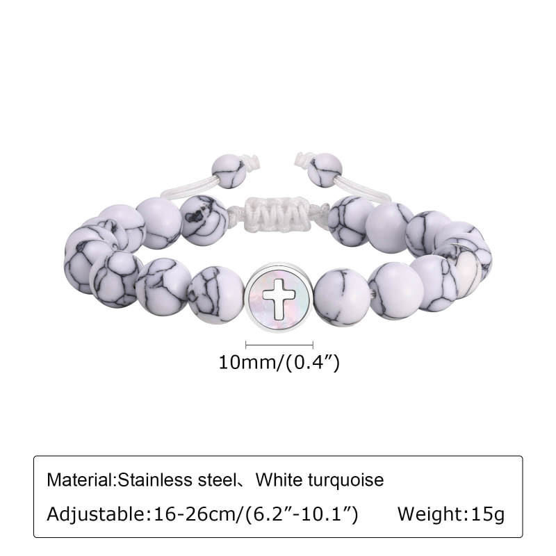 Wholesale Stainless Steel Cross Beaded Couple Bracelet