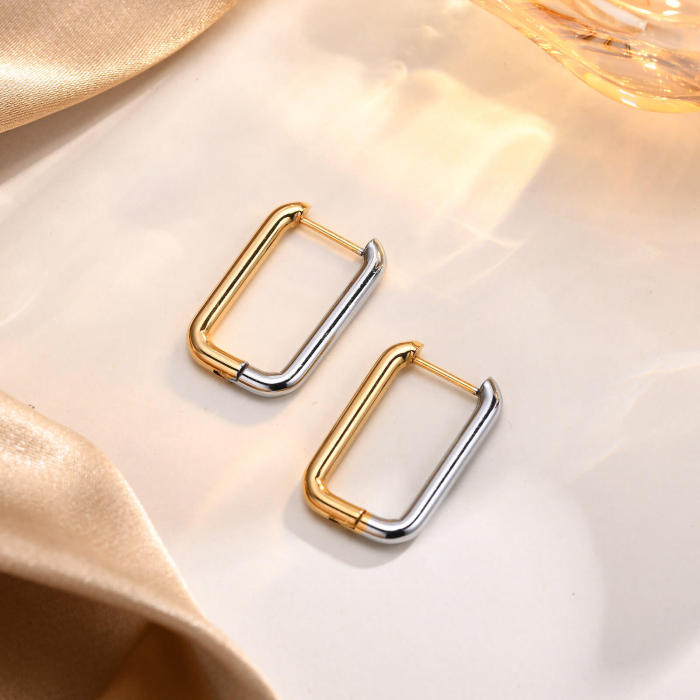 Wholesale Stainless Steel Two Tone Earrings