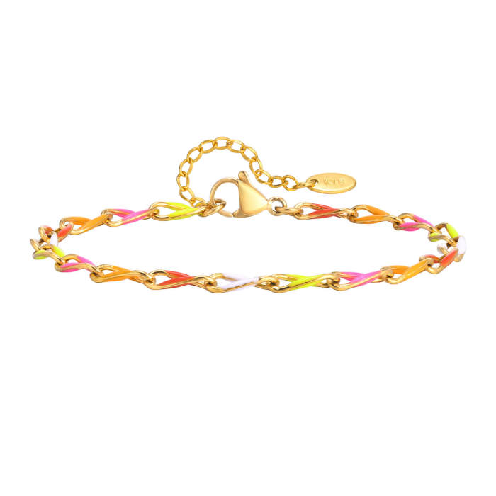 Wholesale Stainless Steel Colorful Chain Bracelet