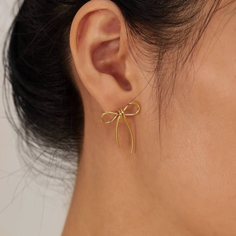 Wholesale Stainless Steel Ribbon Earrings