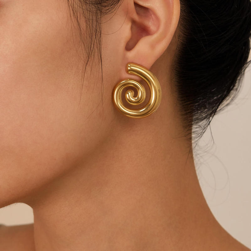 Wholesale Stainless Steel Spiral Earrings