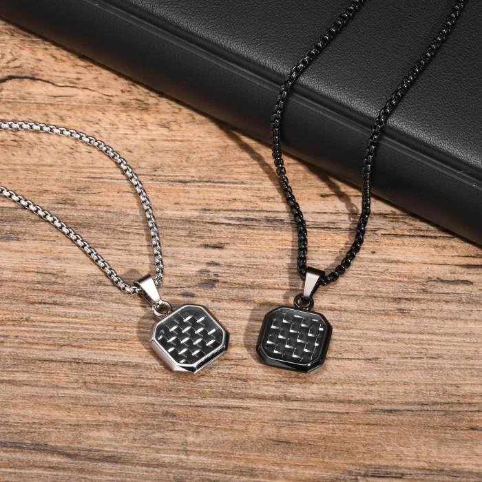 Wholesale Stainless Steel Pendant with Carbon Fiber