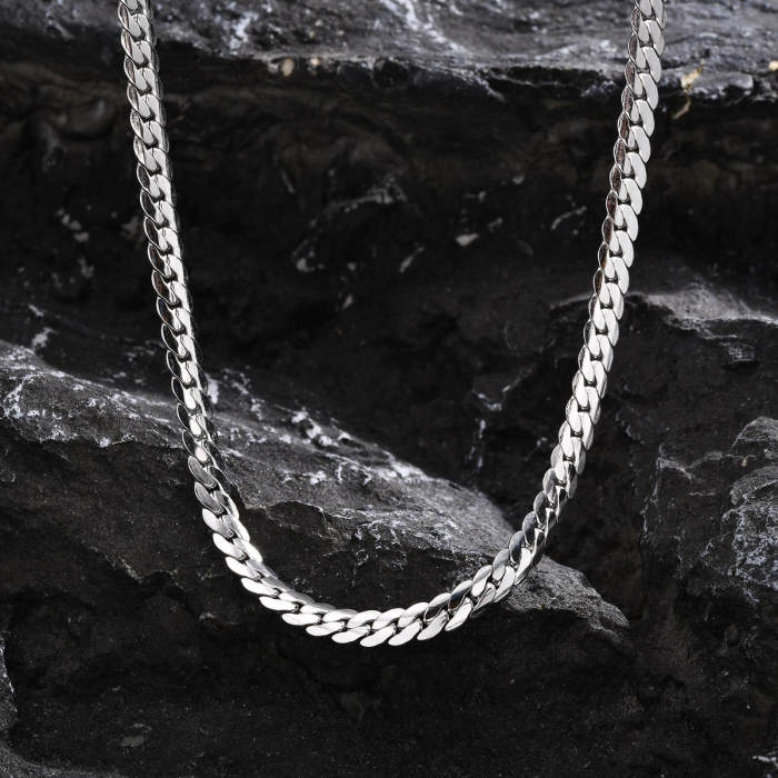 Wholesale Stainless Steel Flat NK Chain Necklace