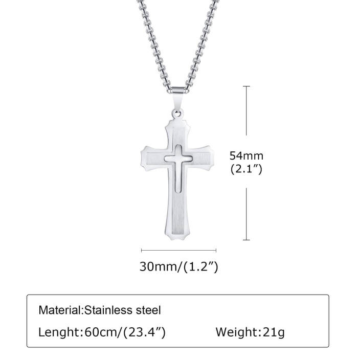 Wholesale Stainless Steel Triple Cross Pendant